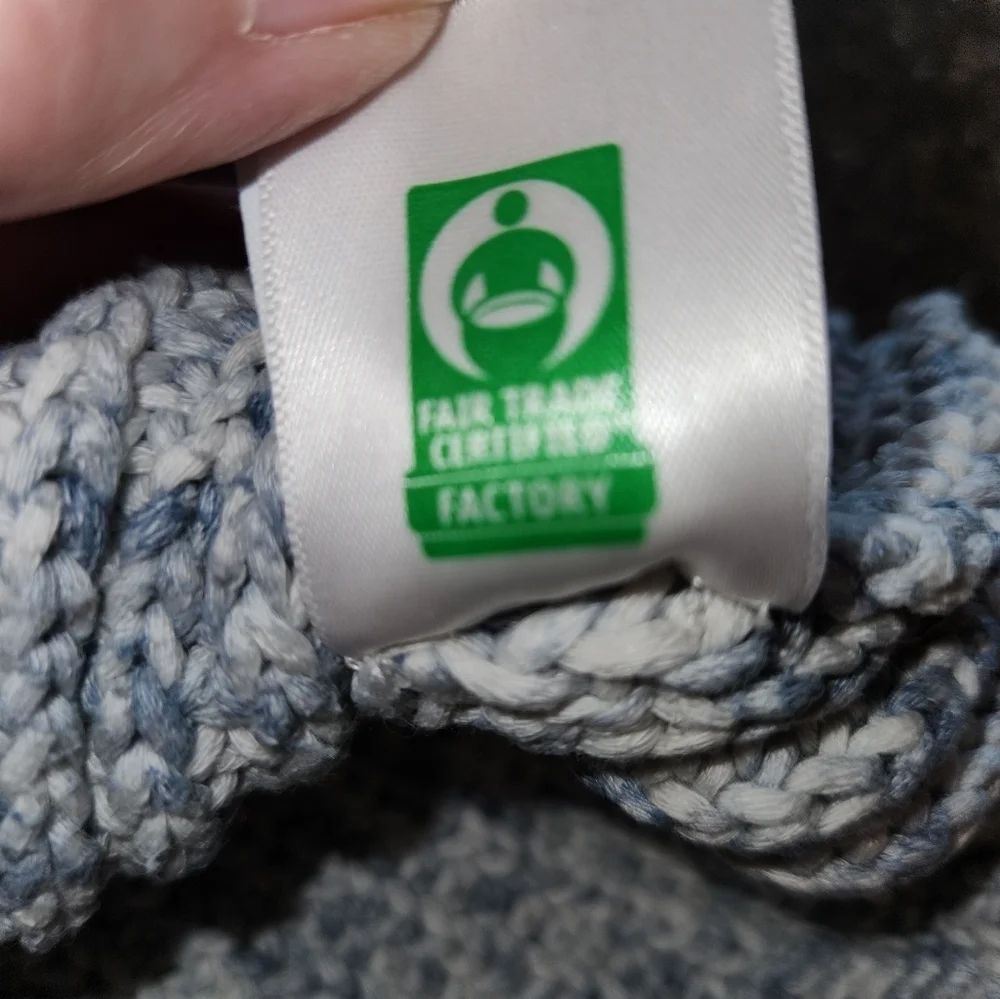 J. Crew Light Blue & White Marled Women's Sweater Size L Warm Lagenlook Comfort